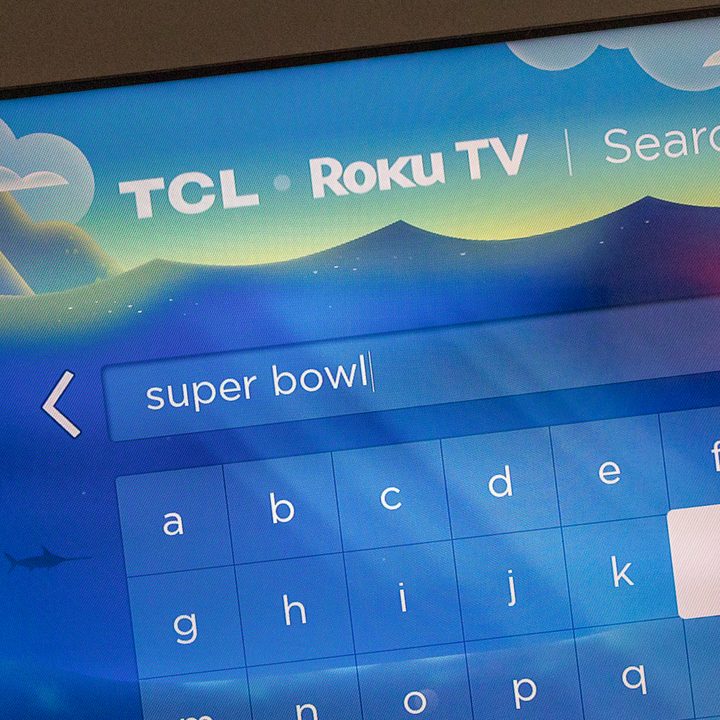 Search for Super Bowl 2022 on Roku.