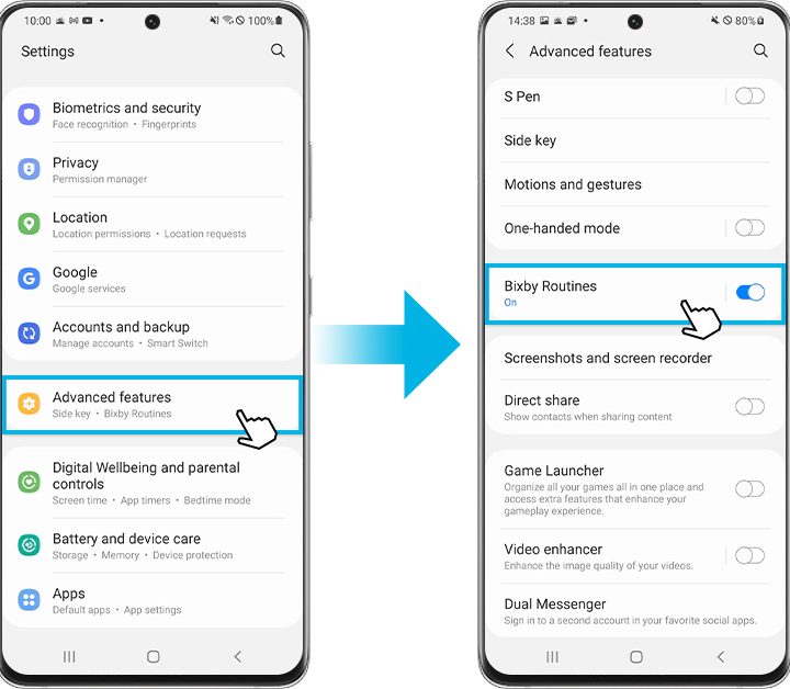 Enable Bixby Routines in settings.