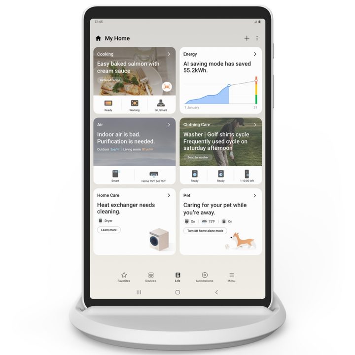 Samsung Home Hub Main screen.
