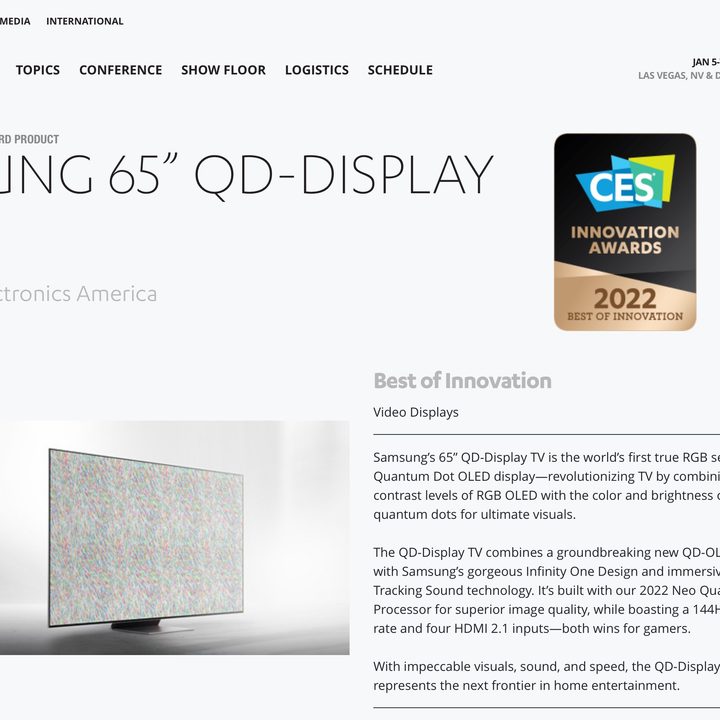 Samsung QD Display at CES.