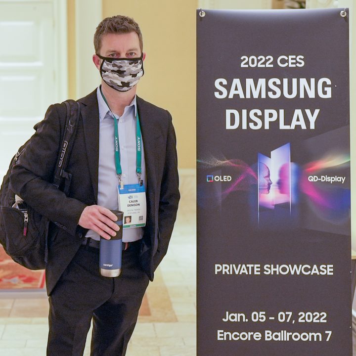 Caleb Denison at Samsung Display at CES 2022.