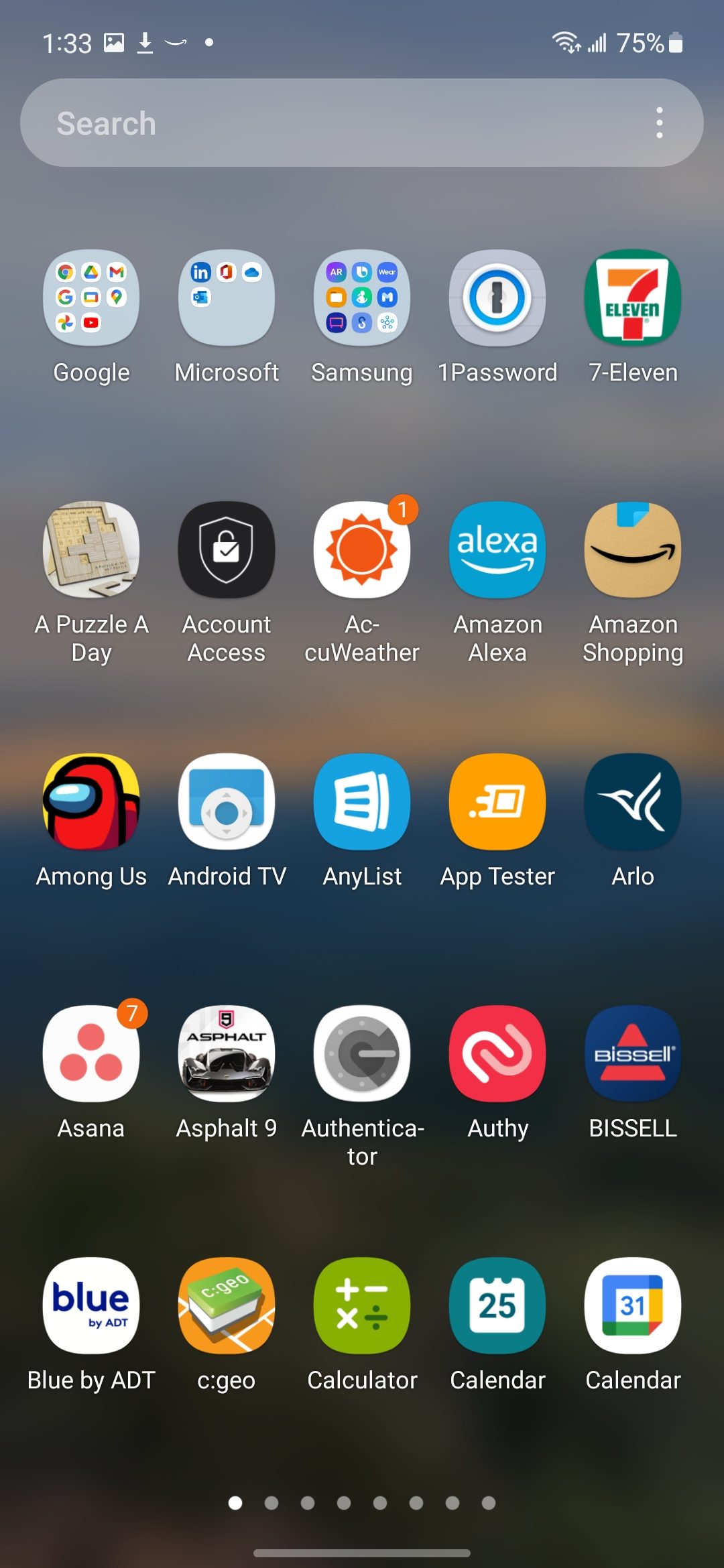 This is a screenshot of the Samsung Galaxy S21 FE app drawer.