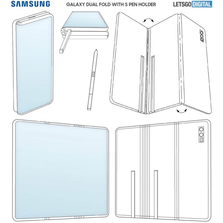 Samsung dual-fold technology representation.
