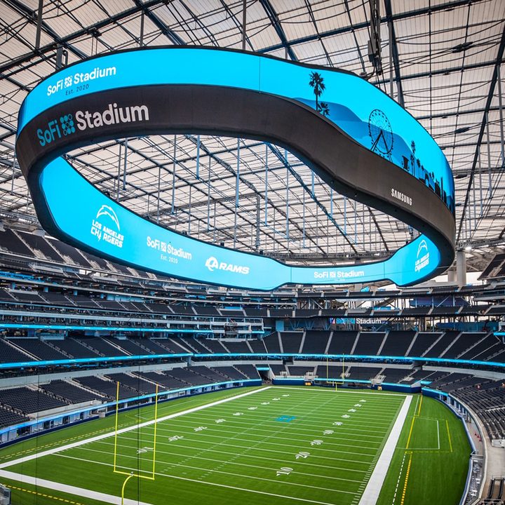 An image from inside SoFi Stadium in Los Angeles.