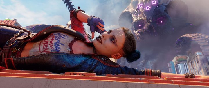 Harley Quinn lays down while speaking to Amanda Waller in Suicide Squad: Kill the Justice League's reveal trailer