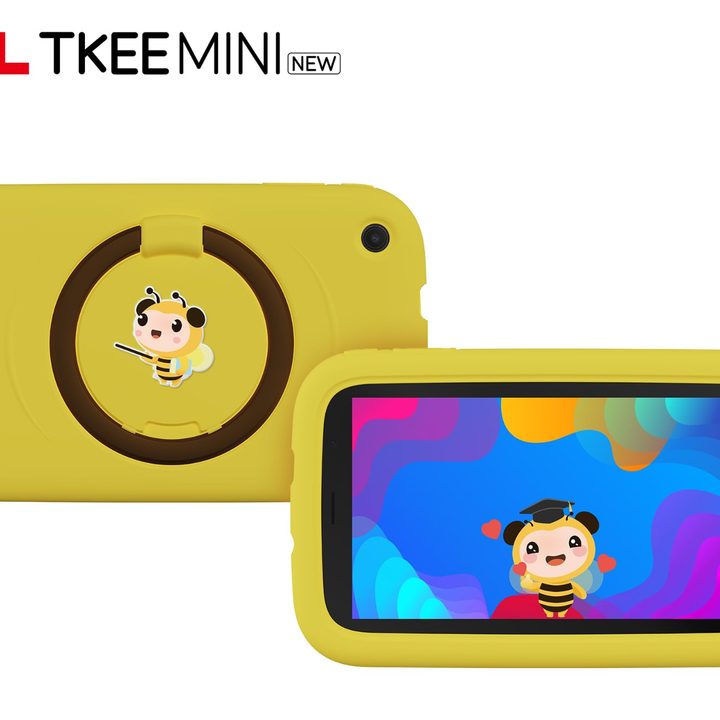 Front and back view of TCL's TKEE MINI tablet for kids.