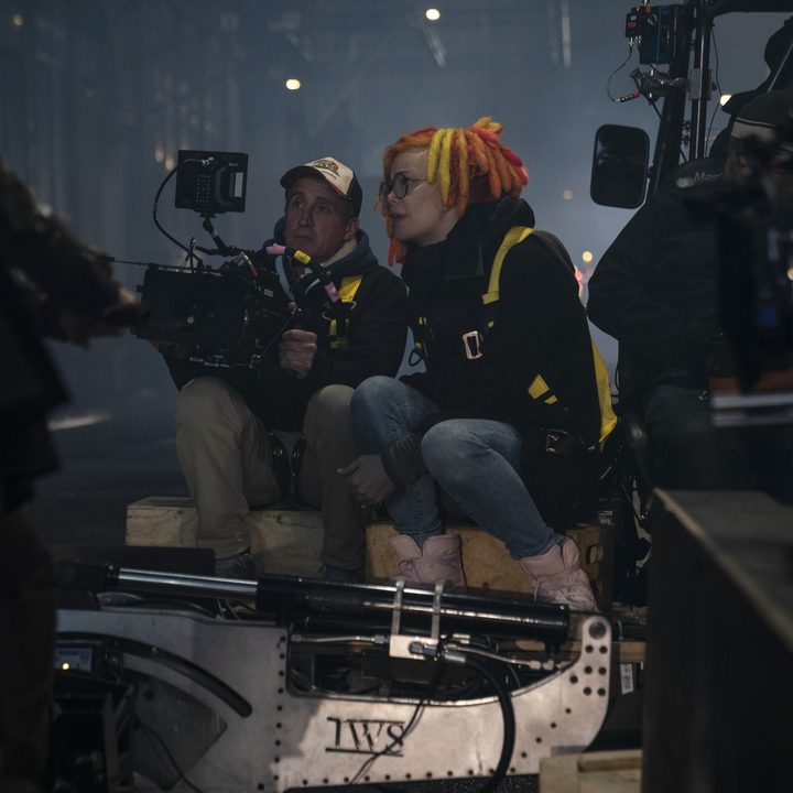 Lana Wachowski behind the camera during The Matrix Resurrections.