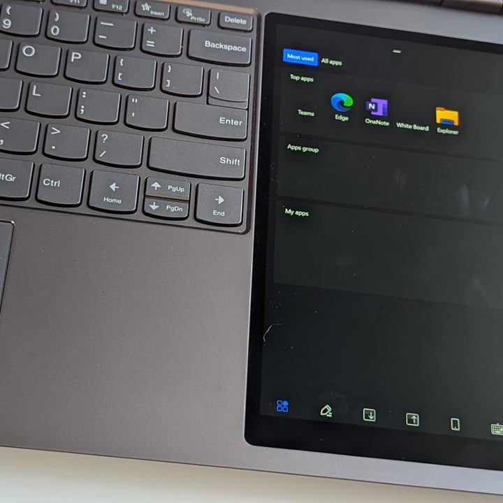 Shortcuts on the secondary display.