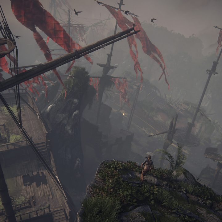 Nathan Drake explores a pirate ship in Uncharted 4.
