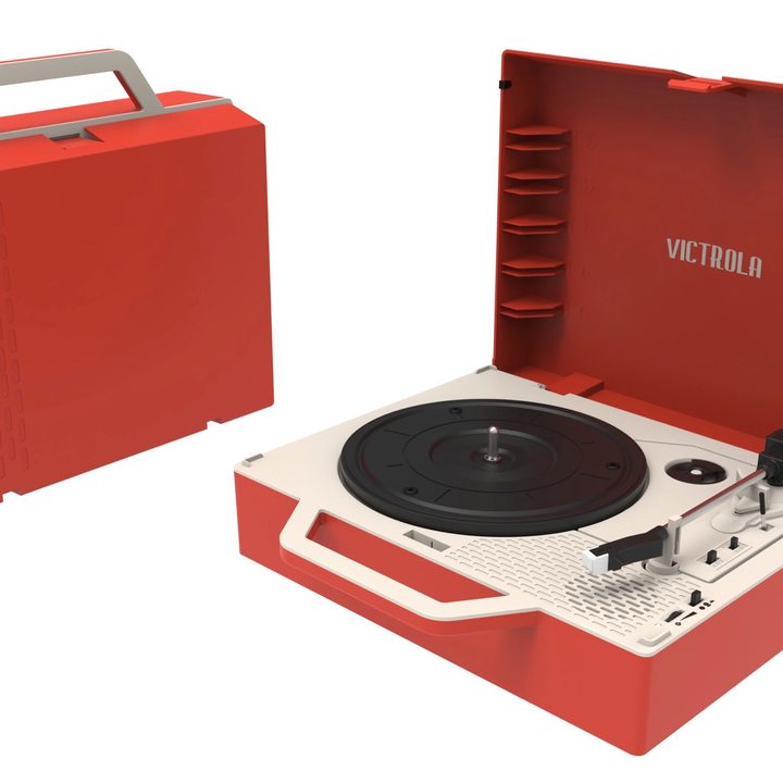 Victrola Re-Spin suitcase record player.