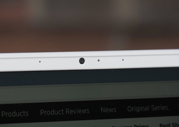 An up-close shot of the Dell XPS 13's webcam.