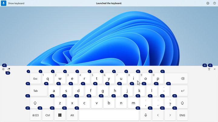 Windows 11's Touch Keyboard voice access feature.