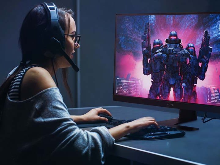 The ViewSonic XG321UG from the front.