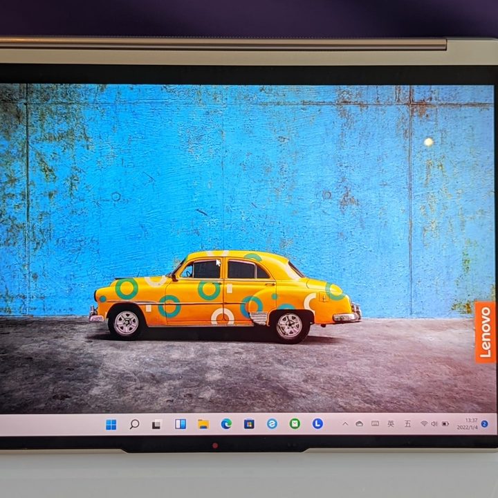 The Yoga 9i in tablet mode.