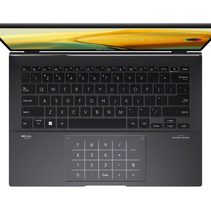 A top down view of the Zenbook 14 OLED.