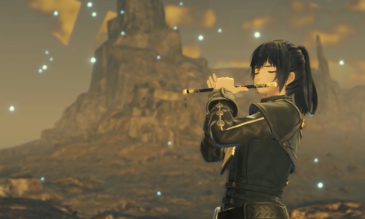 Noah plays a flute in Xenoblade Chronicles 3.