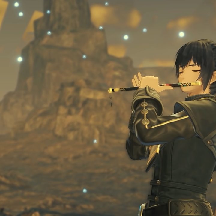 Noah plays a flute in Xenoblade Chronicles 3.