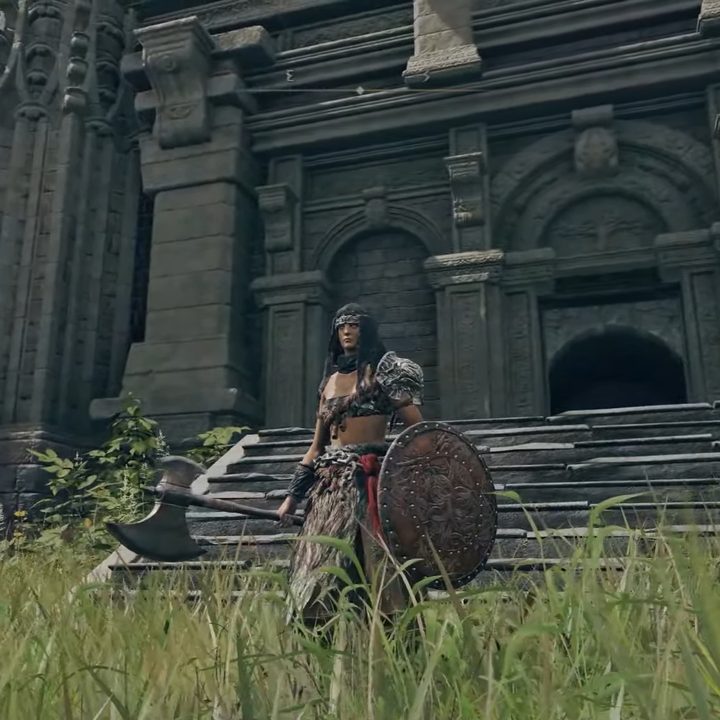 A Hero class standing in Elden Ring.
