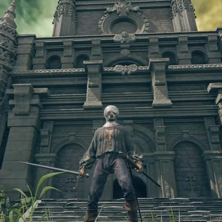 A Prisoner with a metal helmet in Elden Ring.
