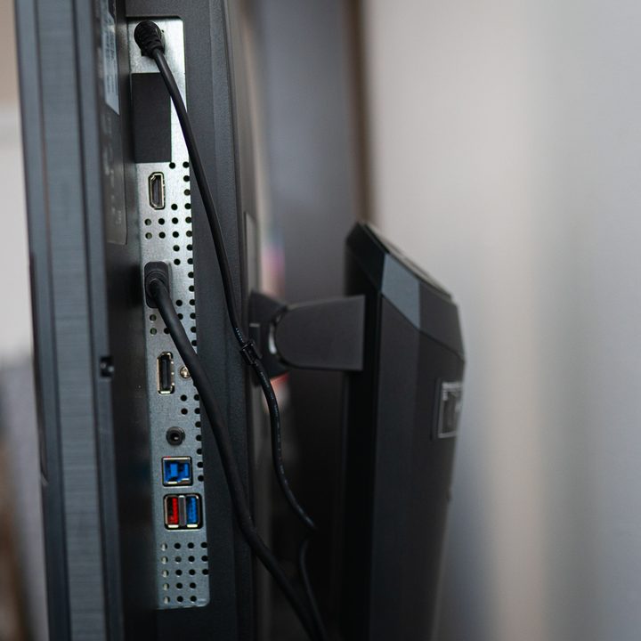Ports on the Acer Predator X28.