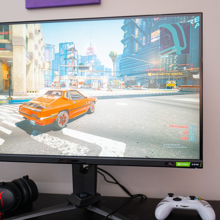 Acer Predator X28 playing Cyberpunk 2077.