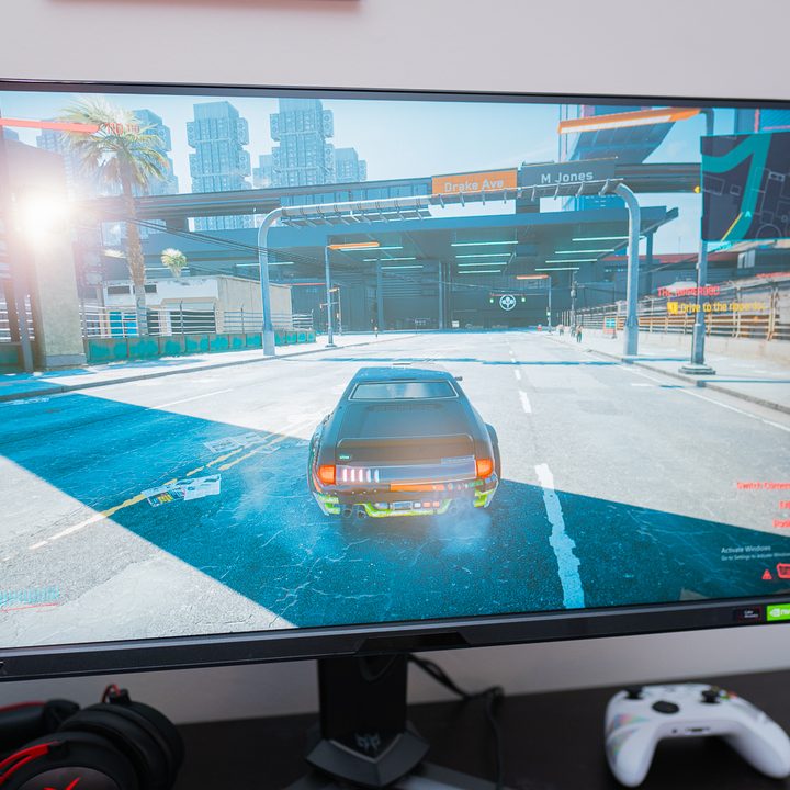 Cyberpunk 2077 on the Acer Predator X28.