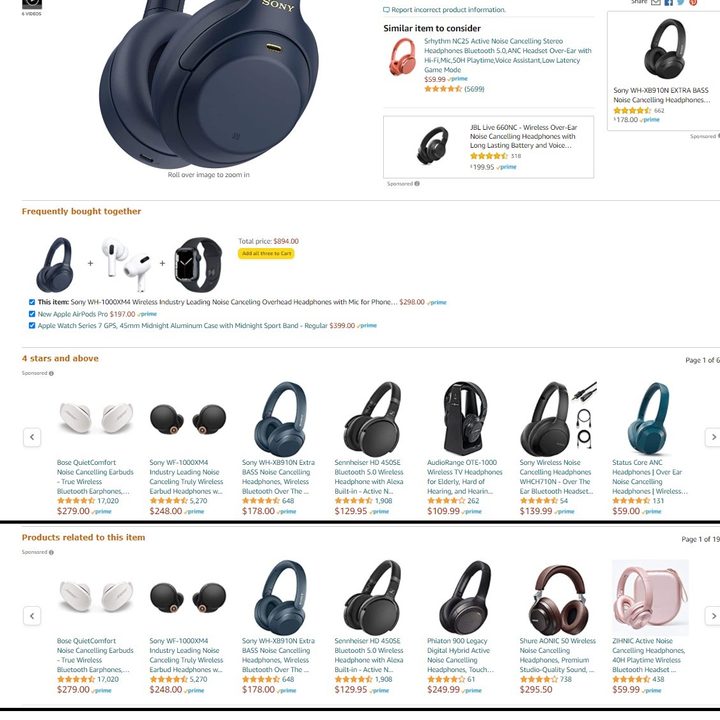 A related products page on Amazon.