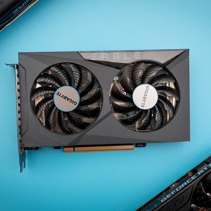 AMD RX 6500 XT sitting among other graphics cards.