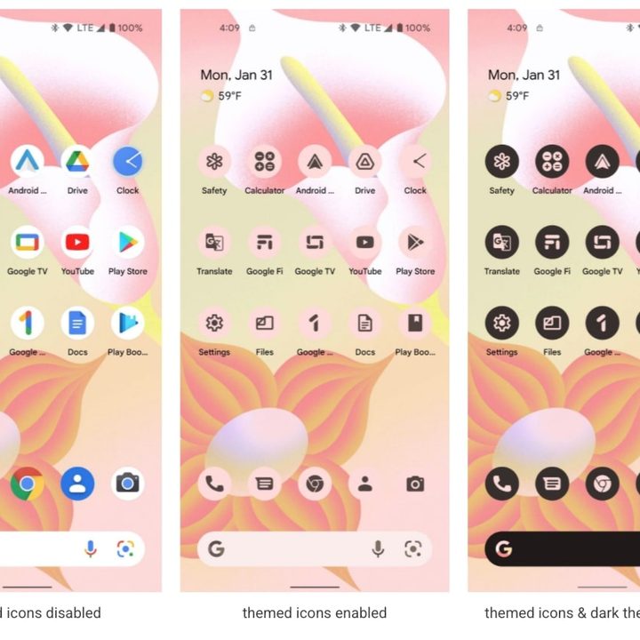 Android 13's themed icons feature.