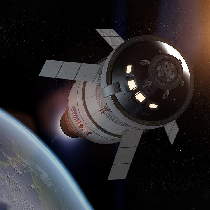 A concept image of the Artemis 1 Orion capsule.