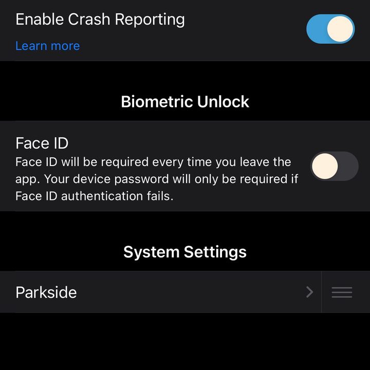 The Blink Settings page gives you control over app behavior.