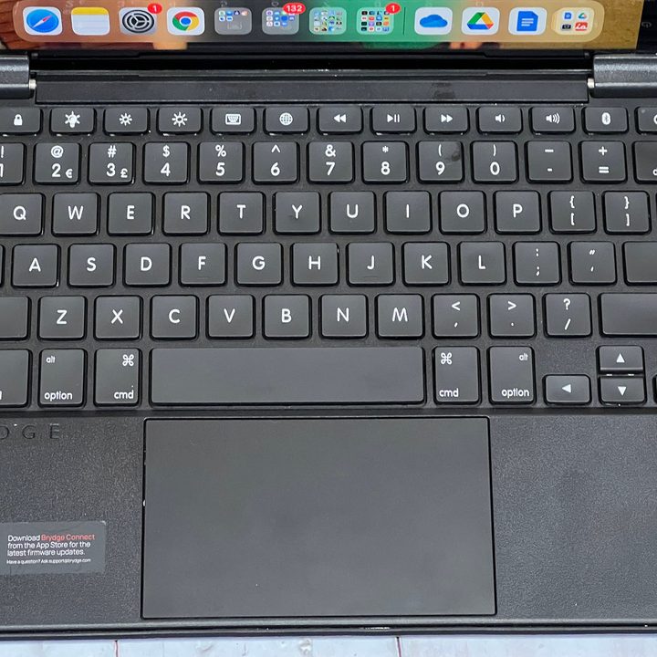 The keyboard on the Brydge is a great typing experience.