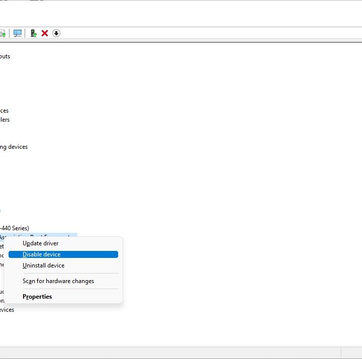 Device manager in Windows 11.