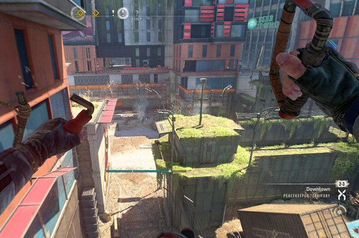 Aiden flys with his paraglider in Dying Light 2.