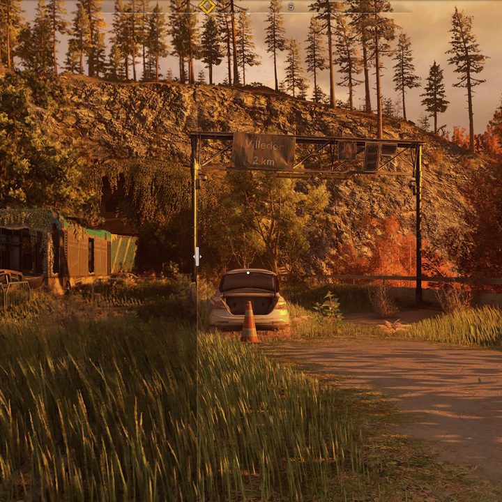 Ray tracing comparison in Dying Light 2.
