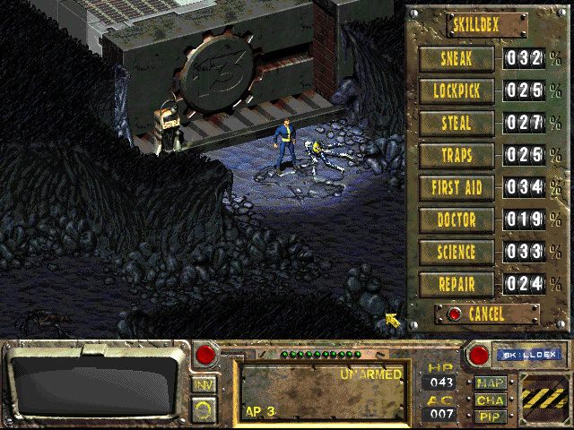 Fallout running on a PC.