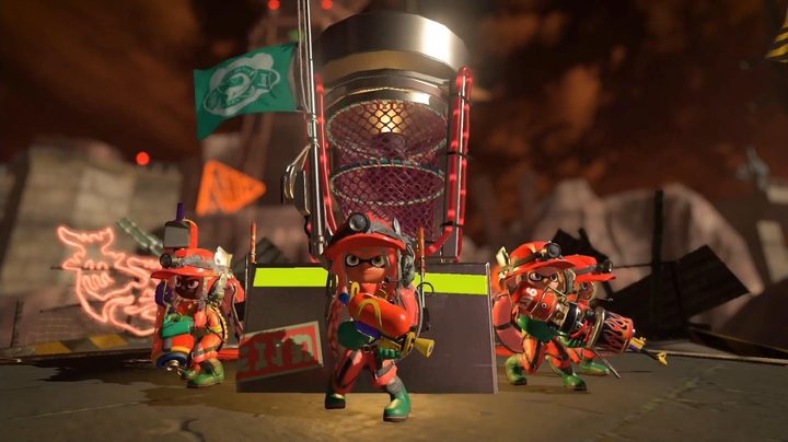 Inkimlings stand together in Splatoon 3 Salmon Run.