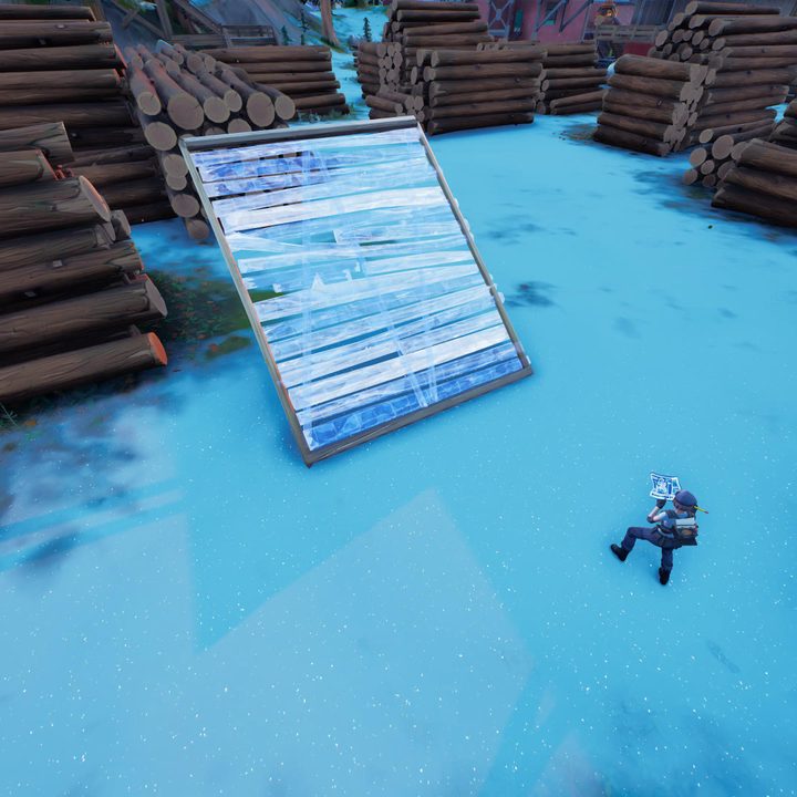 Building structures in Fortnite.