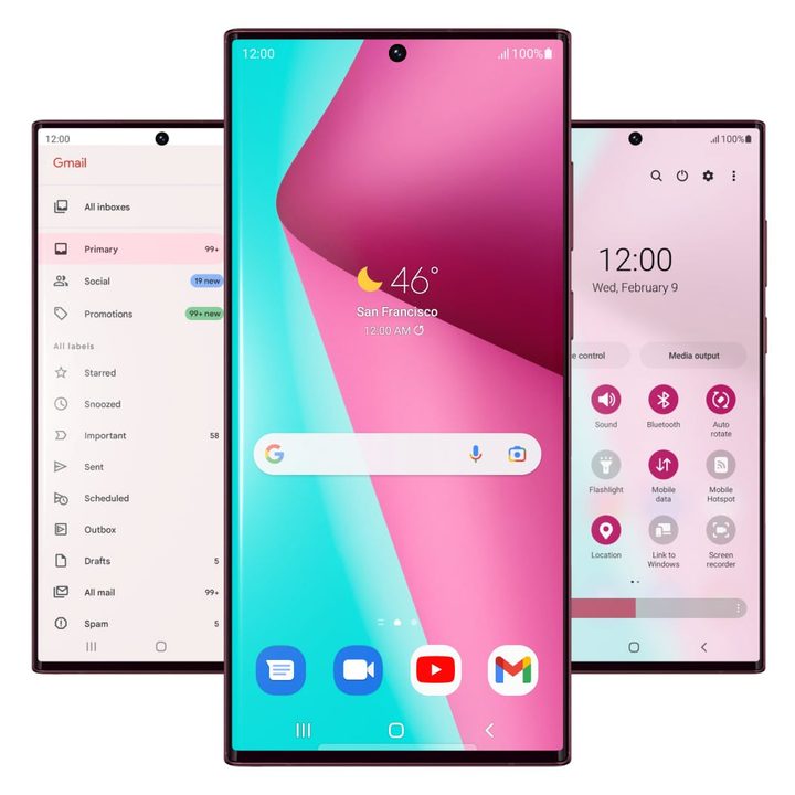 Samsung's Galaxy S22 showing Google's Material You design.