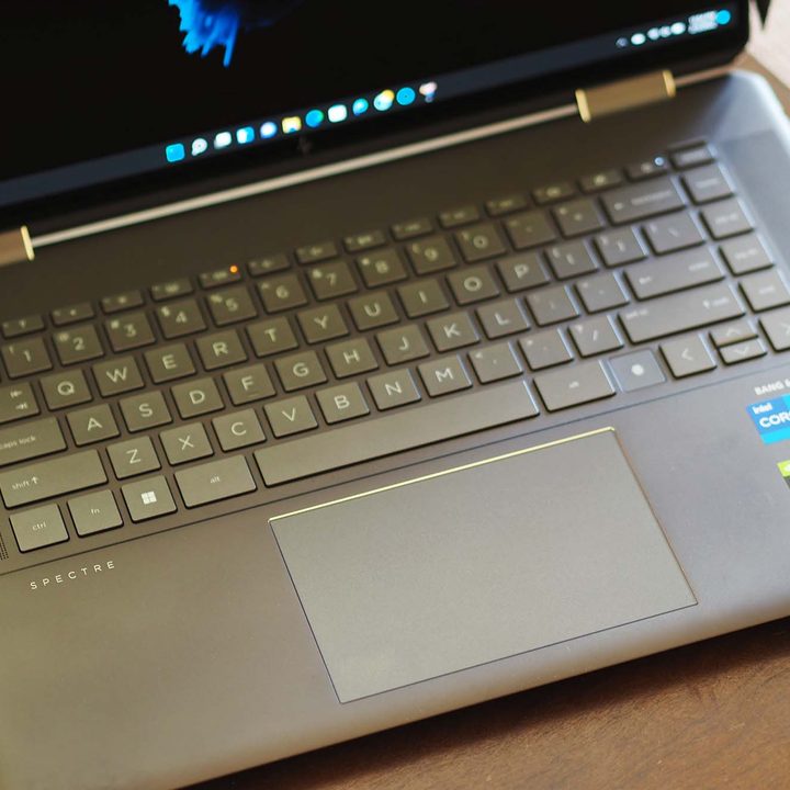 The HP Spectre x360 16's keyboard comes a large touchpad.