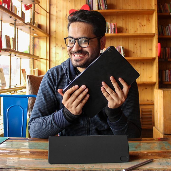 Prakhar Khanna seems pleased with the Huawei MateBook E.