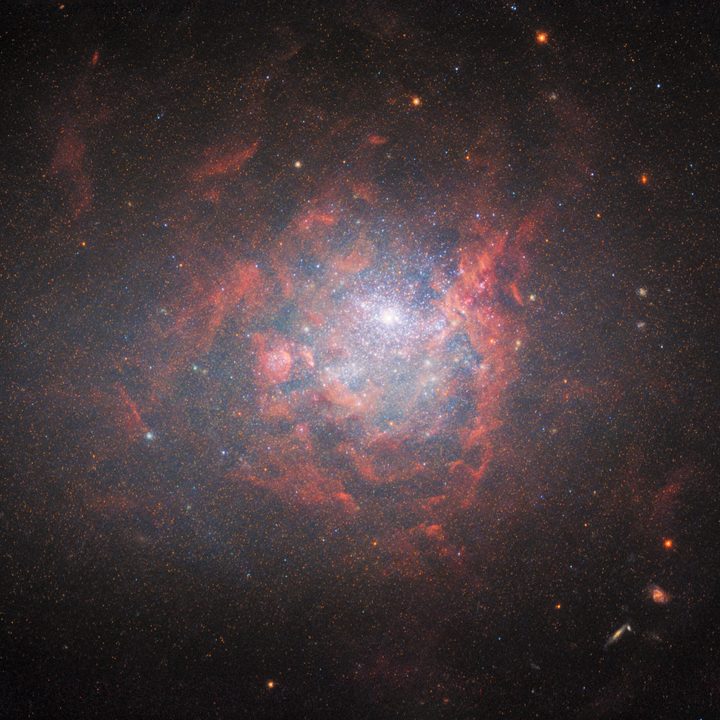 Dwarf galaxy NGC 1705 in this image from the NASA/ESA Hubble Space Telescope.