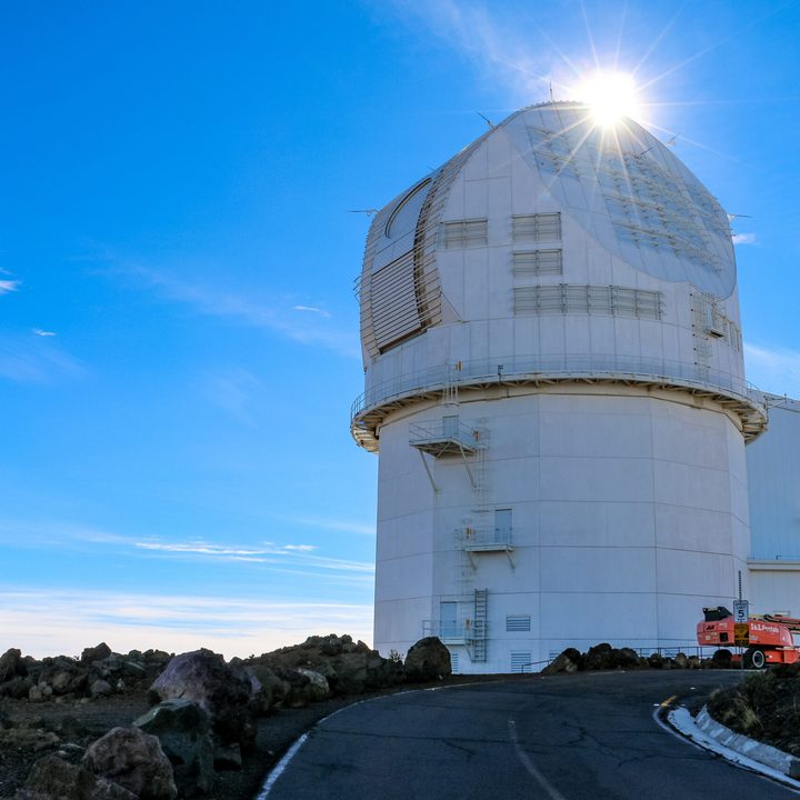 Inouye Solar Telescope with closed aperture near Haleakalā summit, Maui, HI.