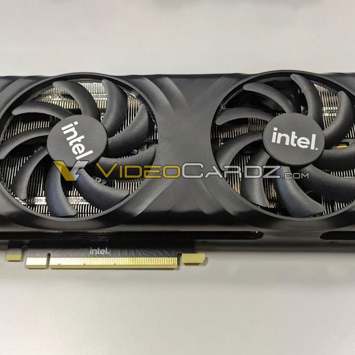 Leaked image of an Intel Arc Alchemist desktop GPU.