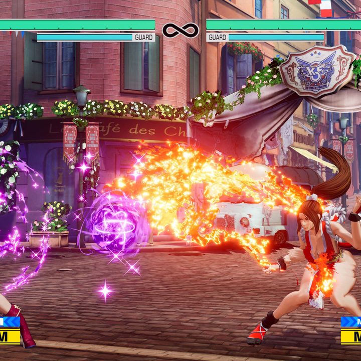 Athena and Mai battle in King of Fighters 15.