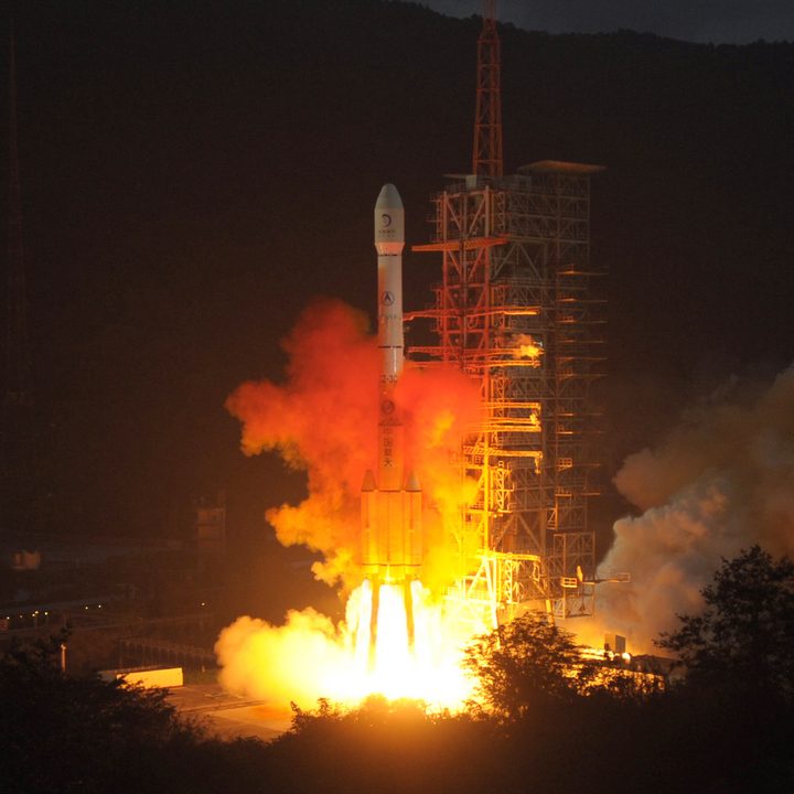 A Chinese Long March 3C rocket launch.