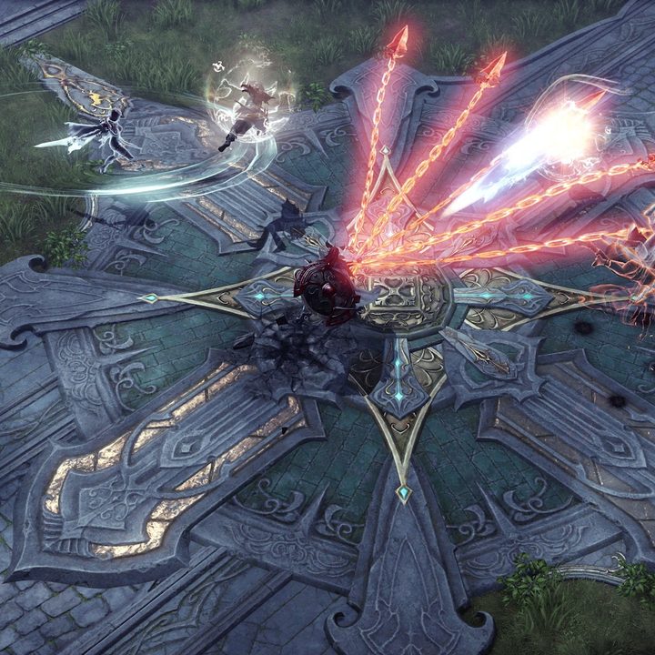 Lost Ark player using a skill in battle.