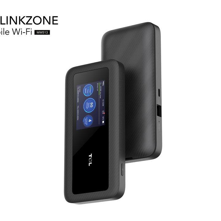 The front and back of the Linkzone LTE CAT6 Mobile Wi-Fi.