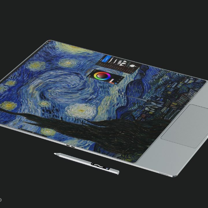 A concept visual of the MacBook Folio, folded flat.
