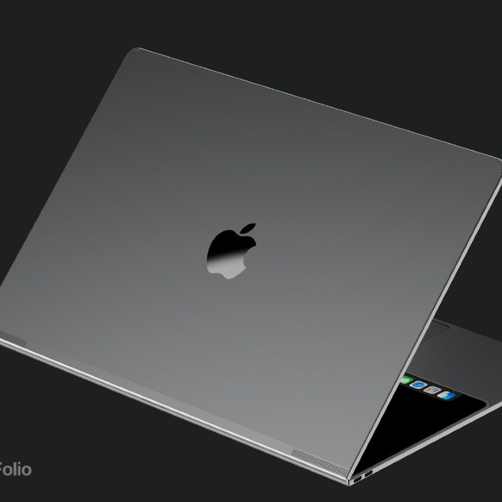 The back lid of the conceptual MacBook Folio.